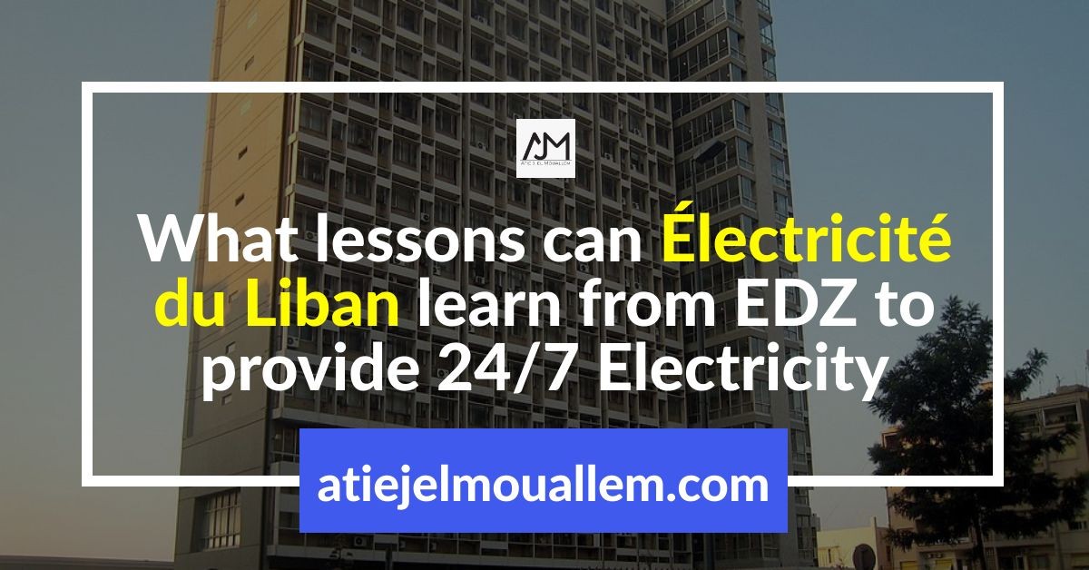 What lessons can Électricité du Liban learn from EDZ to provide 24/7 Electricity